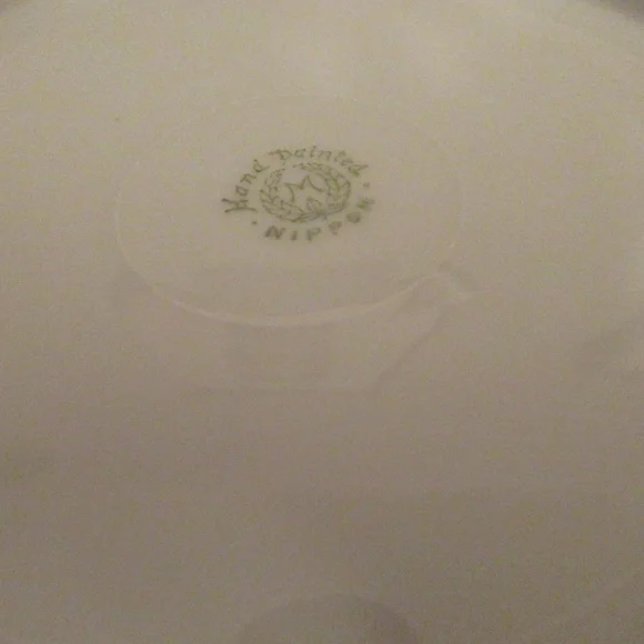 Vintage M NORITAKE China Nippon Hand Painted Gold bowl & dessert plates